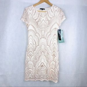 NWT BLU SAGE Crew Neck Glittery Tee Dress Size M